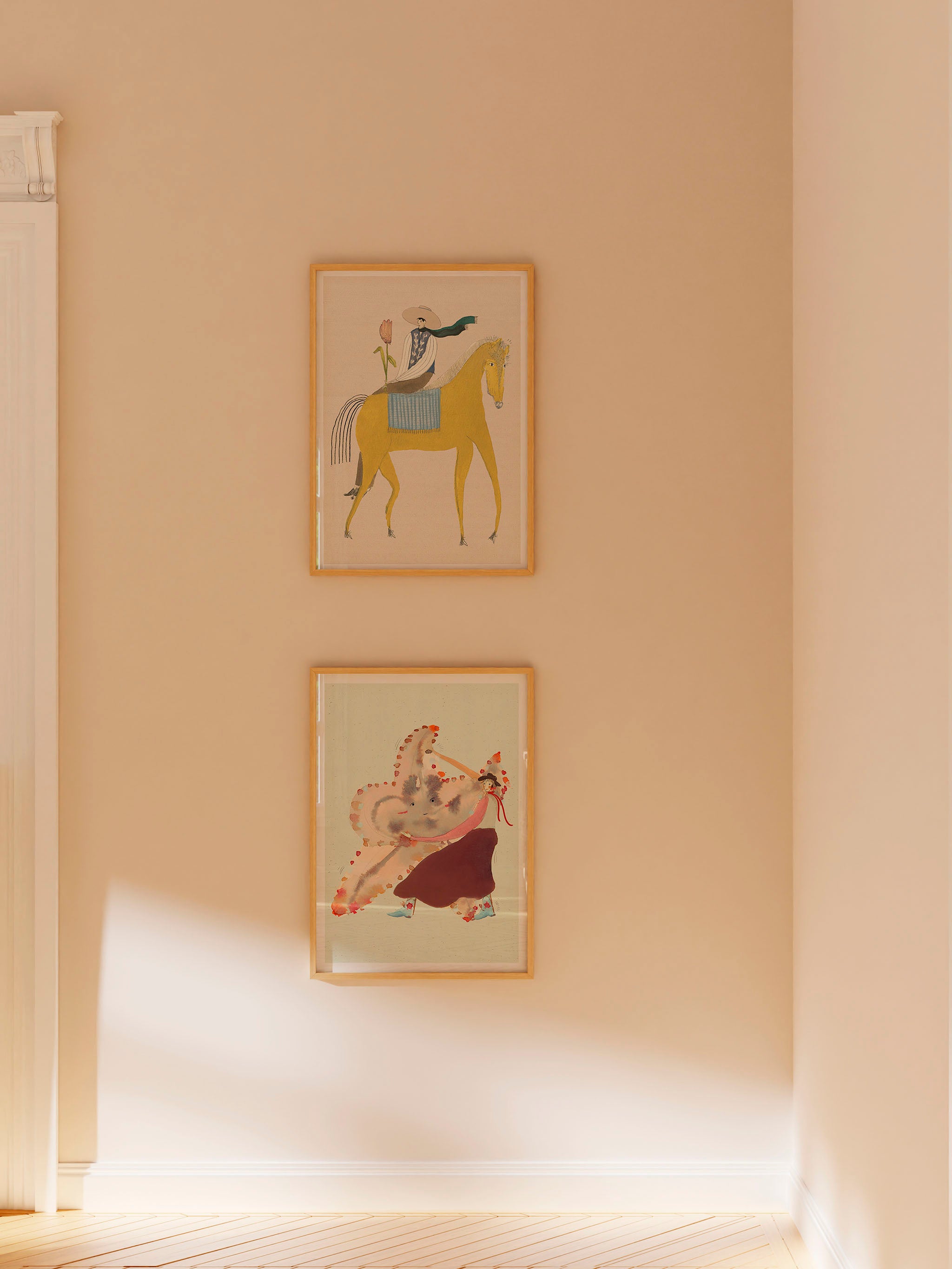 Søstjernedans kunstplakat under Tulipan Prinsen på en lys væg