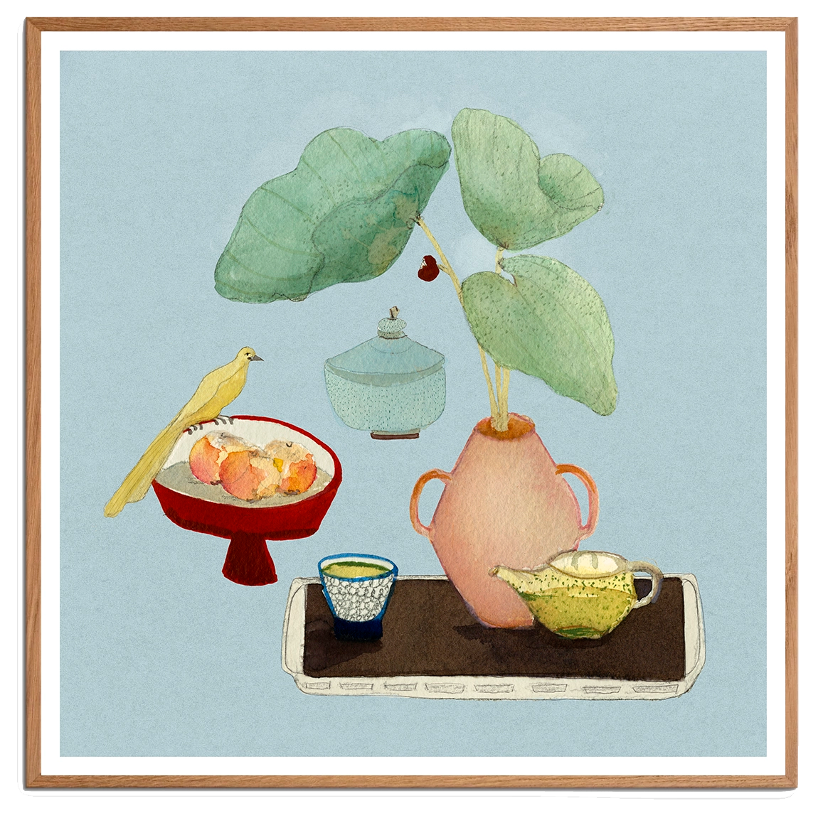 Natur egetræsramme til A TEA TABLE kunstplakat