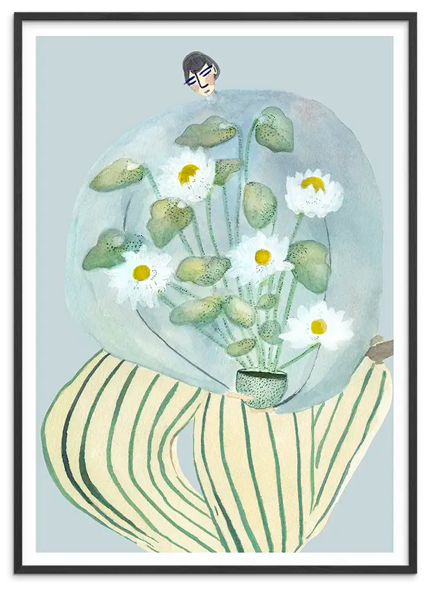 Sort træramme til MY CHAMOMILE kunstplakat