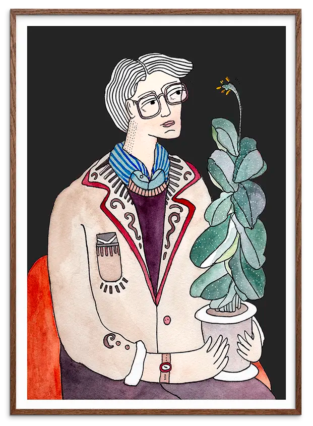 Mørk egetræsramme til THE FIDDLE LEAF GUY kunstplakat