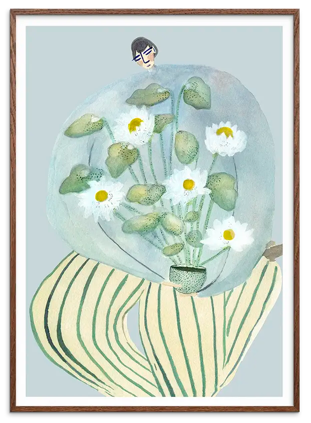 Mørk egetræsramme til MY CHAMOMILE kunstplakat
