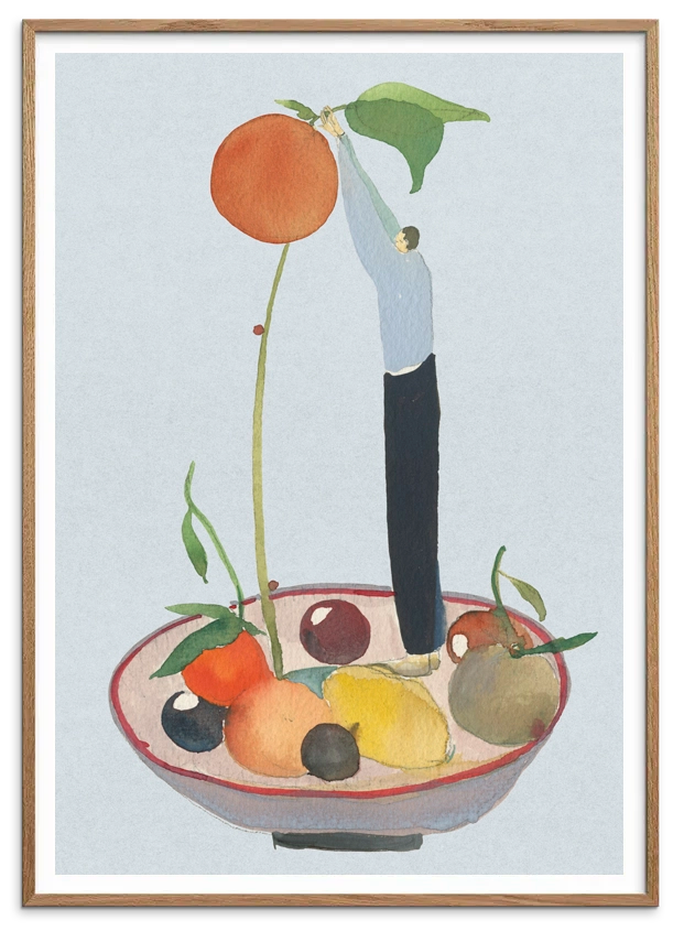 Natur egetræsramme til MANDARIN GARDENER kunstplakat