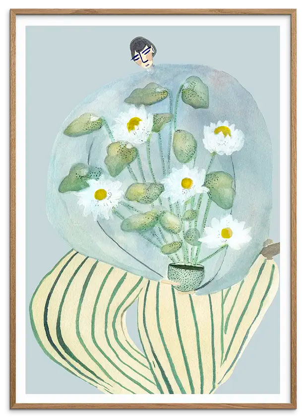 Natur egetræsramme til MY CHAMOMILE kunstplakat