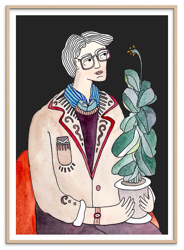 Rosa træramme til THE FIDDLE LEAF GUY kunstplakat