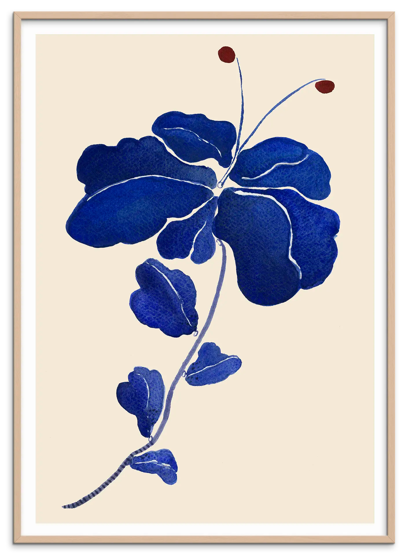Rosa træramme til FLEUR DE BLEU kunstplakat
