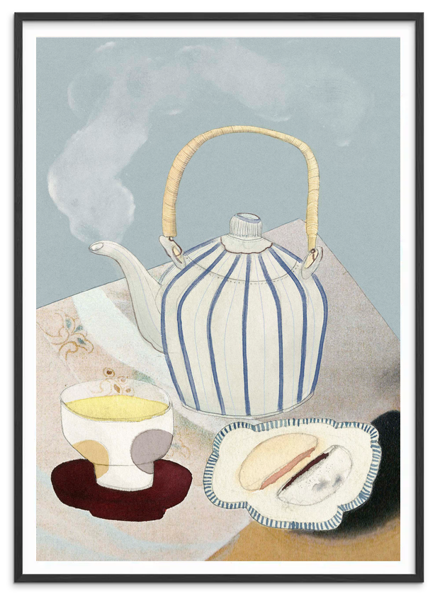 Tea Ceremony kunstplakat i sort træramme – Krull Studio