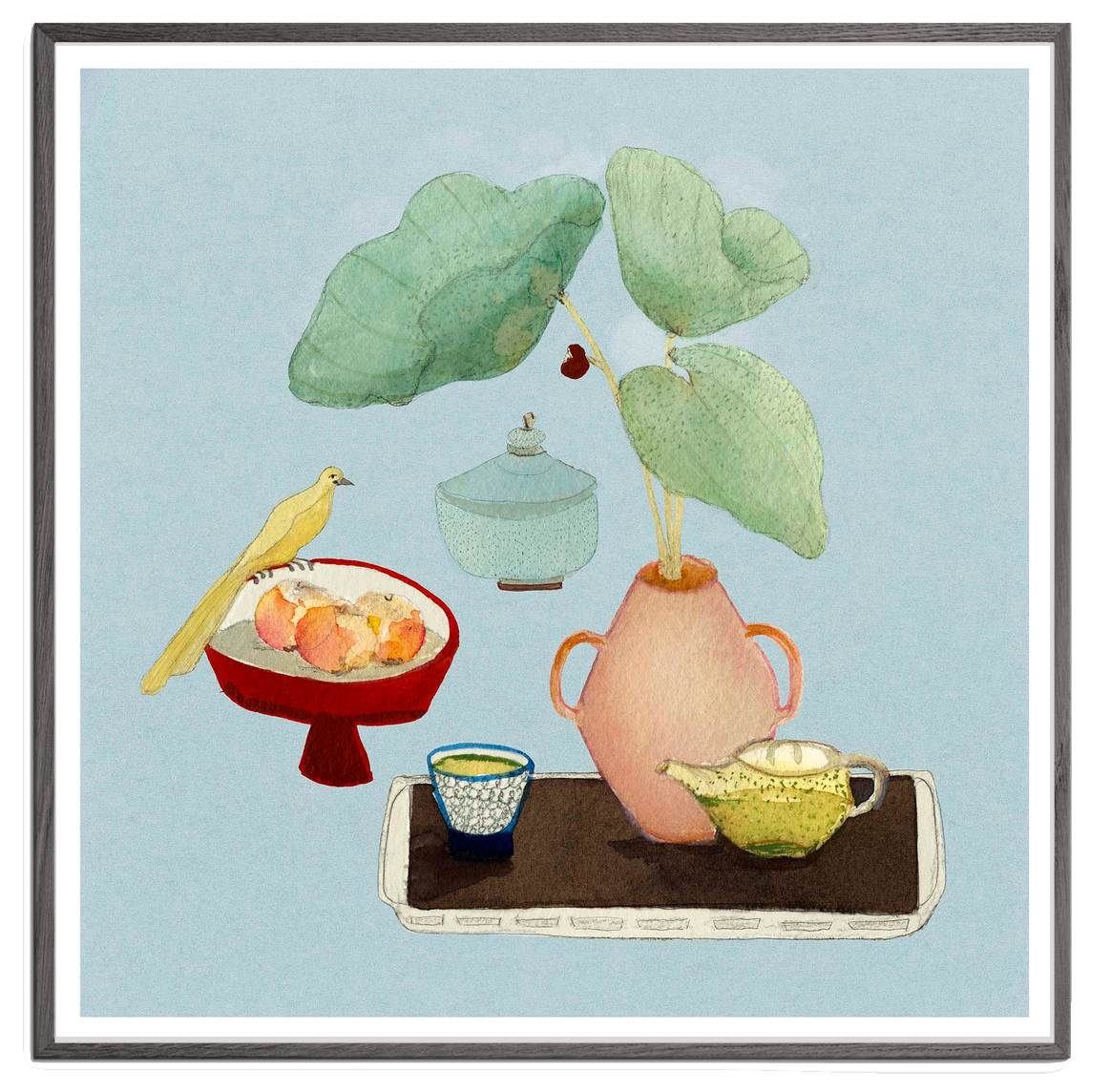 A Tea Table kunstplakat i sort træramme – Krull Studio